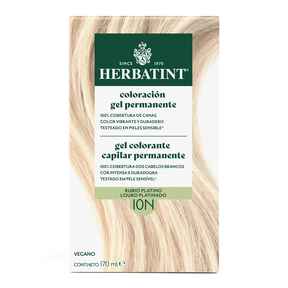 Herbatint 10N Rubio Platino Tintura natural permanente