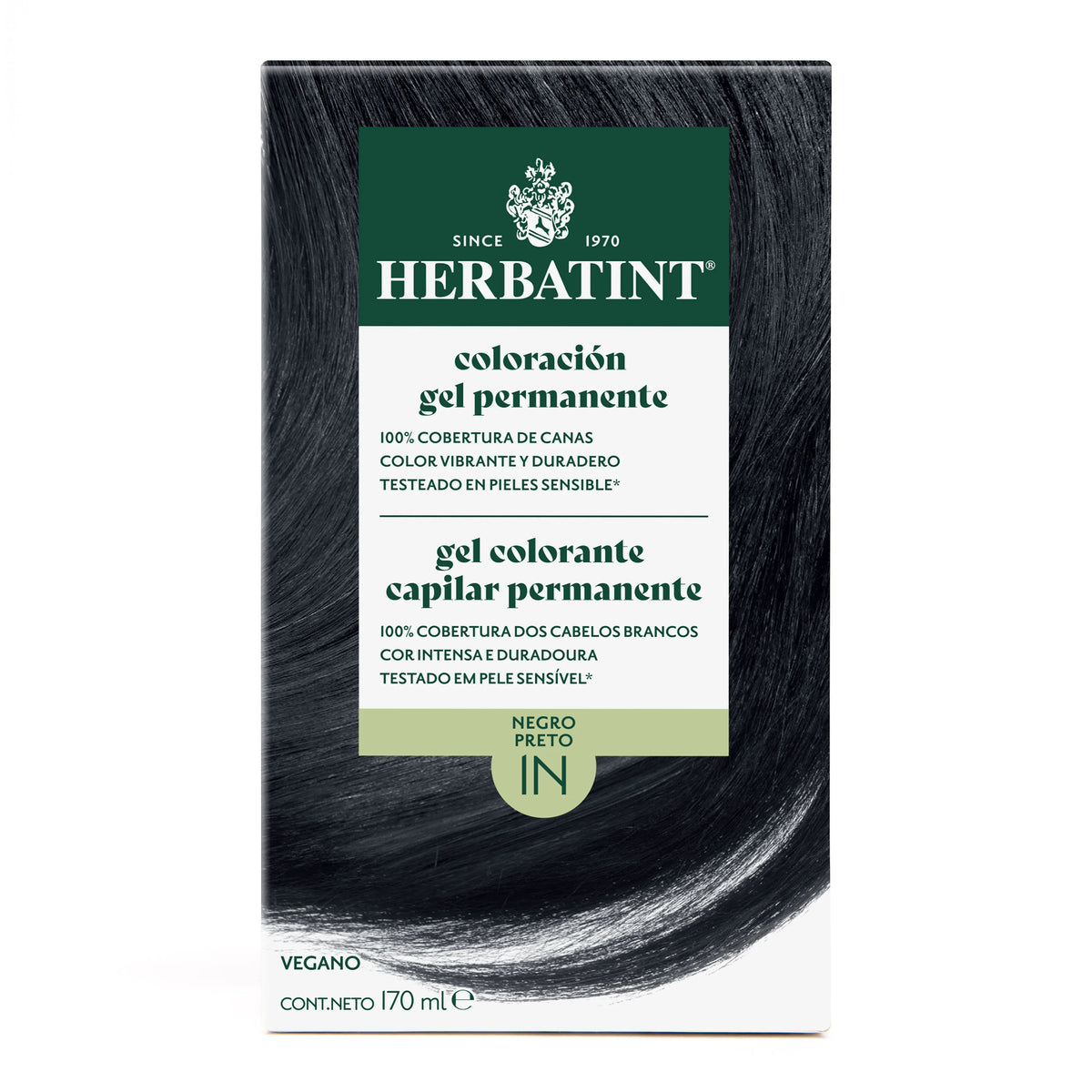 Herbatint 1N Negro Tintura natural permanente