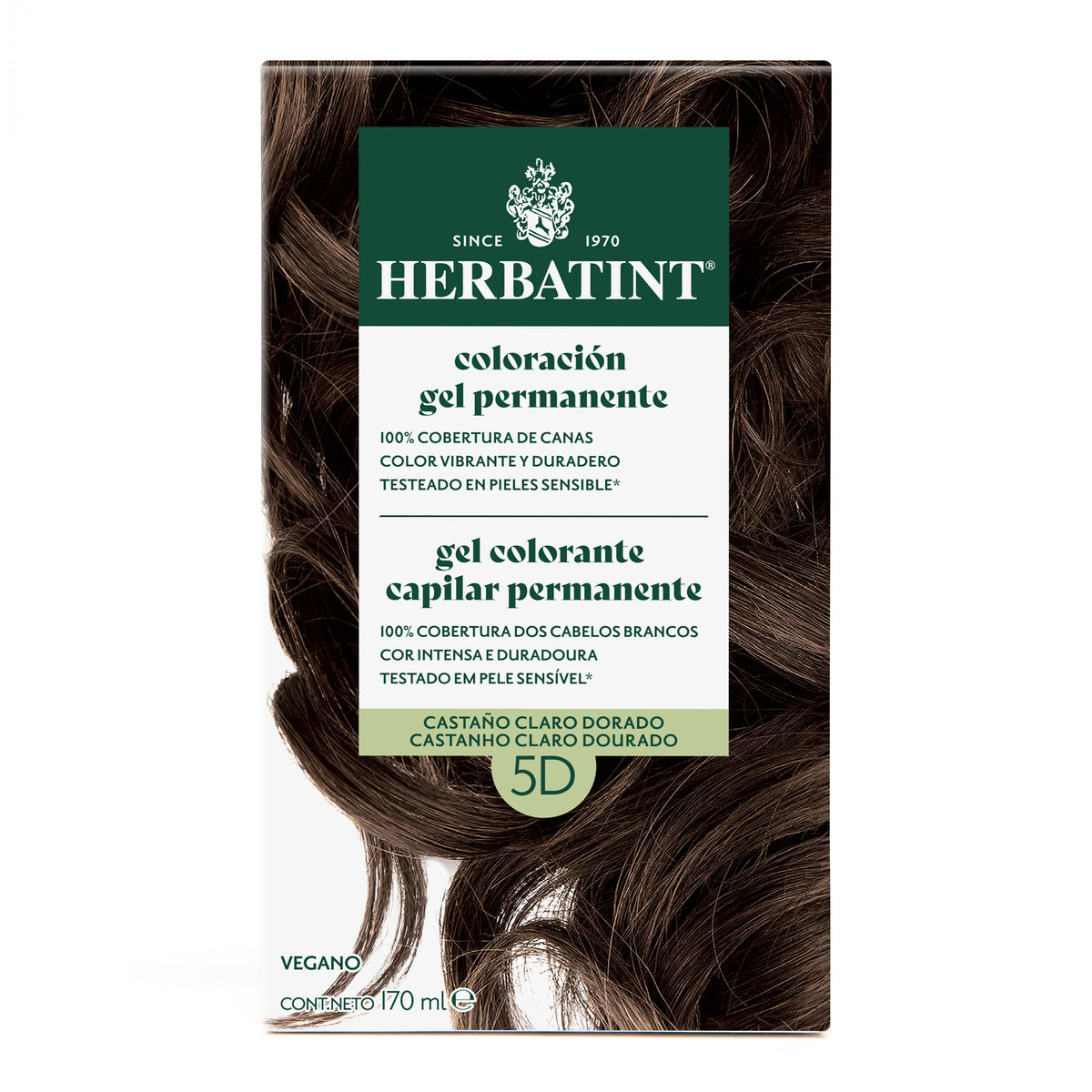 Herbatint 5D Castaño Claro Dorado Tintura natural permanente