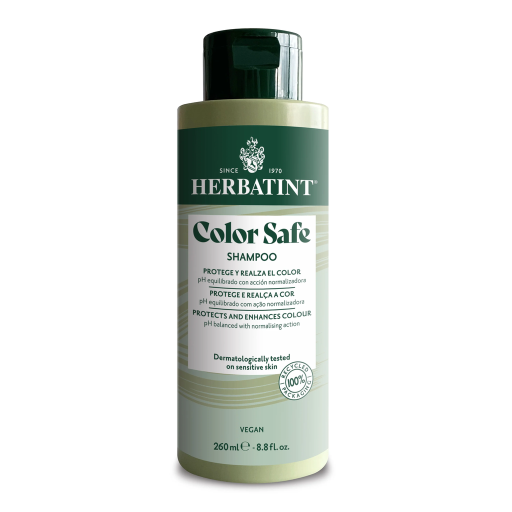 Shampoo Herbatint Color Safe 260 ml sobre fondo blanco
