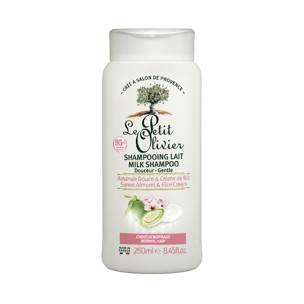 Shampoo Le Petit Olivier de almendra dulce y crema de arroz para cabello normal